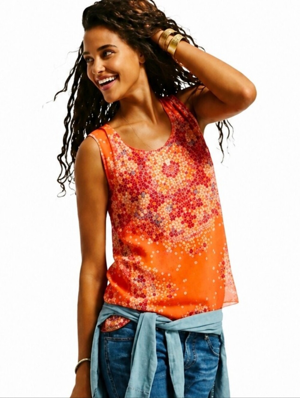 ❤️ CABI FLORAL FLOWY TOP, MERROW EDGE, SMALL